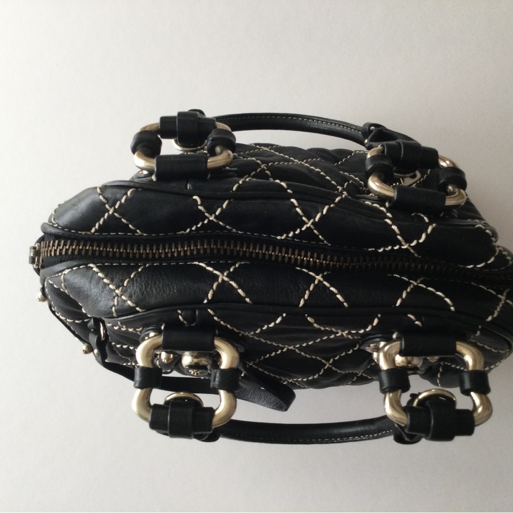 Juicy Couture Black Quilted Satchel with Contrast Stitching - Picture 8 of 11